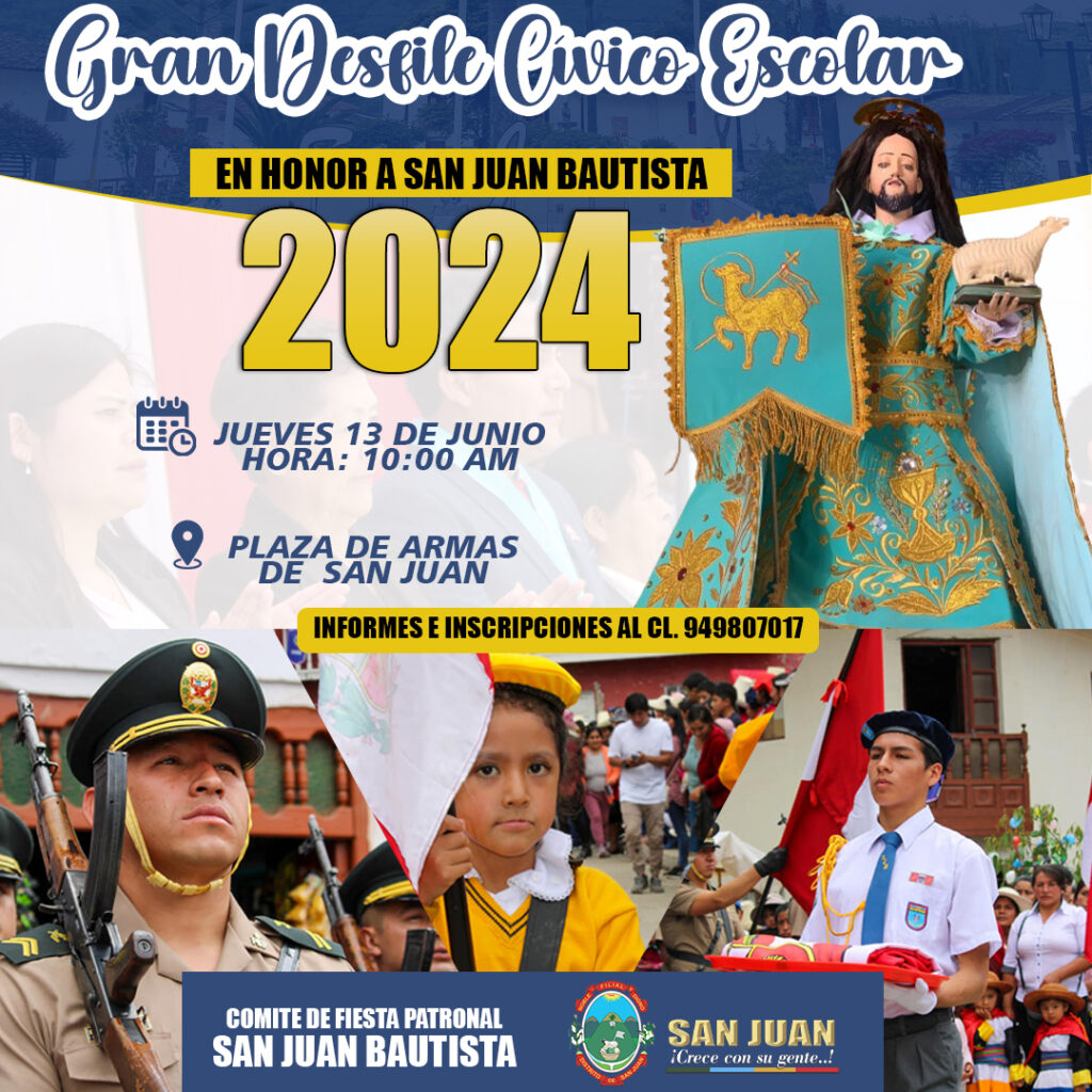 Gran Desfile Cívico Escolar en honor a San Juan Bautista 2024